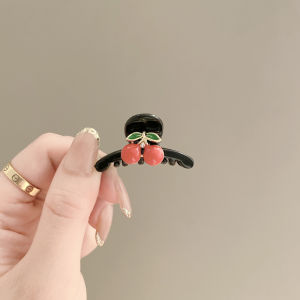 Cute Sweet Cherry Small Hair Clip Female Style Half up Metal Hair Clip Fresh out New Korean Style Hair Accessories Red Color
