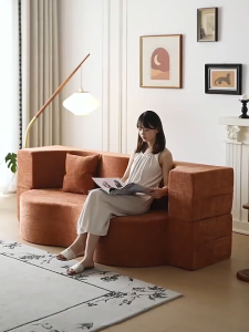 living room vacuum-compressed sofa high-density sponge detachable two people folding living room bedroom sofa bed
