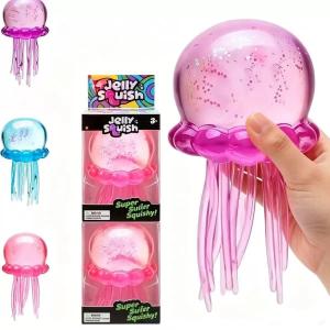 NEEDOH Trending Jellyfish Soft Jelly Squeeze Stress Relief Fidget Toy Sensory  Cube Squish Toy for Kids & Adults Squish Toy New