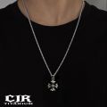 CHROME HEARTS NECKLACE-KALUNG TITANIUM SILVER PRIA WANITA ANTI KARAT TIDAK LUNTUR-CJR TITANIUM. 