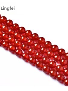 LINGFEI | Natural Red Agate Loose Beads DIY Jewelry