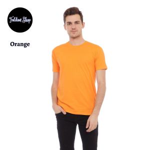 Kaos Polos Pria Oneck Lengan Pendek Bahan Katun Combed 30s Warna Orange