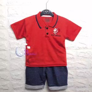 BOBOBAM BAJU BAYI LAKI LAKI SETELAN ANAK COWO LUCU STELAN COWOK 6 12 BULAN KEREN TRENDY KEKINIAN KERAH WANGKI MERRY CHRISTMAS NATAL