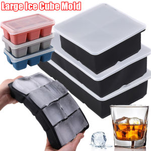 4/6/8/15 Grid Silicone Ice Cube Mold with Lid / Large Square Ice Tray / Easy-Release Honeycomb Shape Ice Cube Maker / Non-toxic DIY Ice Cube Tray Mold for Cold Drink