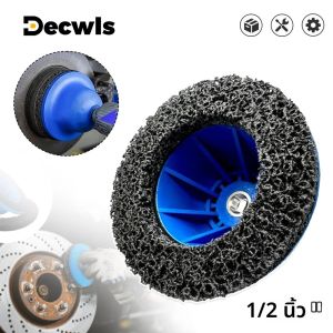 เครื่องเจียรล้อ เครื่องทำความสะอาดและขัดล้อและจานเบรกแบบมืออาชีพ ขนาด 150 มม. เครื่องเจียรสำหรับใช้ในบ้าน น้ำยาขจัดสนิมไร้สาย แปรง เครื่องมือเจียรสำหรับยานยนต์ เหมาะสำหรับก้านสูบขนาด 1/2 นิ้ว