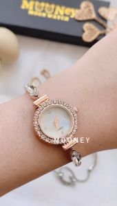 Mooney Jam Tangan Wanita Tali Serut Q7 Analog Full Permata Diamond Quartz