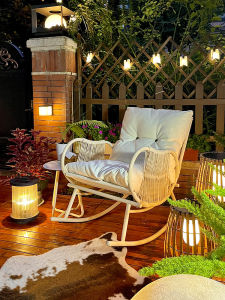 [Winter Limit] Warm Winter Gift Balcony Casual Rocking Chair Small Apartment Bean Bag Rattan Chair Rocking Chair Adult Recliner
