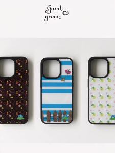 Ốp Điện Thoại iPhone 17/16/15/14/13/12/11 Chống Bụi Chất Liệu Nhựa TPU Họa Tiết Sọc Xanh Vàng Hàn Quốc Mạ Điện Phủ Keo.