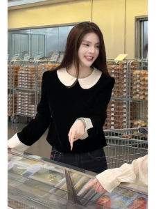 Zhang Yuan Yi Womens Fashionable French Style Doll Collar Shirt Early Autumn New Small Fragrance Style Lightweight Luxury Top