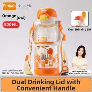 Large Capacity Straw and Direct Drink Water Bottle for Students