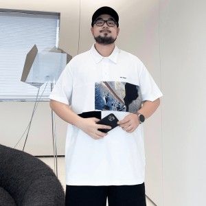 Loose Fit Large Size Mens Polo Shirt Short Sleeve Splice Fashionable Summer New Style plus Size Mens Casual Versatile Top