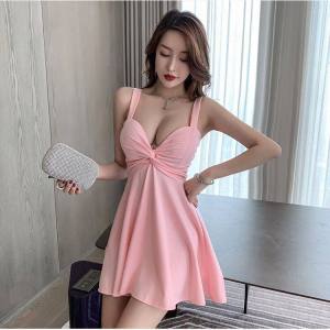 ELF TRIBE Váy Trễ Vai Gợi Cảm Váy Ngắn Cổ Chữ V Cho Nữ Quán Bar KTV Hộp Đêm