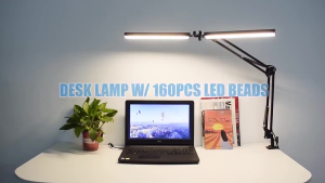 【Pocainoe】 โคมไฟตั้งโต๊ะ LED คู่ 24W 12V โคมไฟตั้งโต๊ะแบบโยกหรี่แสงได้ ไฟเปียโนพับได้ ไฟช่วงกว้าง หลอดคู่ ปรับแสงได้ เหมาะสำหรับสำนักงาน/ห้องนอน/เรียน/ทำงาน