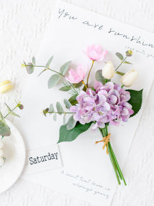 RoomTour Decorative Artificial Flower Bouquet High-End Fake Flowers for Tabletop Living Room Decorations And Dining Table Arrangements