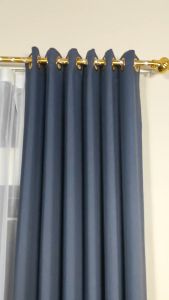 Tirai Hitam Putih Minimalis Anti UV dengan Roda - Poliester Import untuk Jendela/Pintu/Dapur