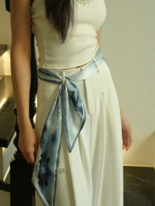 Thắt Lưng Quấn Cổ Bằng Vải Lụa Dài Mỏng Mùa Hè Mới 2025 Cho Nữ Thắt Lưng Thắt Eo Dài Mềm Mại Cao Cấp Phù Hợp Với Váy Denim