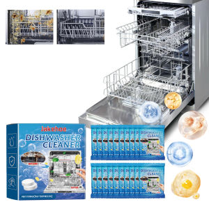 20 Viên Nén Làm Sạch Máy Rửa Bát Cho Nhà Bếp & Phòng Tắm - Loại Bỏ Vết Bẩn Dầu & Mùi Hôi Bền Bỉ Với Hành Động Sủi Bọt