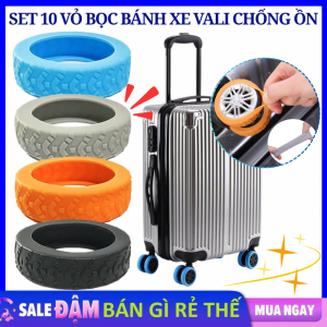 Set 10 Bọc Bánh Xe Vali Vỏ Cao Su Bọc Bảo Vệ Bánh Xe Vali Giảm Tiếng Ồn Chống Mòn Tiện Ích Giảm Trầy Xước Nền Nhà - Bọc Banh Xe Silicon