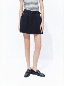 MO&Co. | Tencel Cotton Linen Processed Jeans Skirt