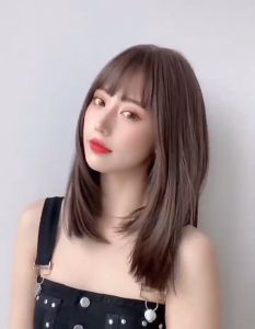 Wig Rambut Palsu Wanita: Full Wig Kepala Penuh & Rambut Lurus Pendek Modis