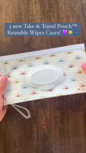 Itzy Ritzy Travel Reusable Wipes Pouch Portable Wipe Case 30 Wet Wipes Wristlet Strap Clips Storage Holder Hey Little Buddy
