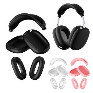 Silicone Protective Cover Set for AirPods Max Headband Ear Cup & Ear Tips Anti-Scratch Shockproof Washable Multi-Color Accessory
