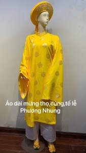 Áo tế lễ đình chùanhà thờ họlễ hội tay thụng gấm Thái Tuấn[xịn] namnữ