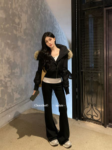 Wide Leg Casual Pants Womens Spring Lazy Meat Concealing Slimming Floor-Length Trousers Bell Bottoms Comfortable Loose Fit