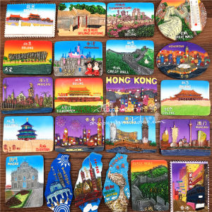 ภูมิทัศน์จีนตู้เย็นแม่เหล็ก 3-Pack ปักกิ่งฮ่องกงมาเก๊าไต้หวัน Travel Scenic ตกแต่งสติกเกอร์สไตล์จีนใหม่