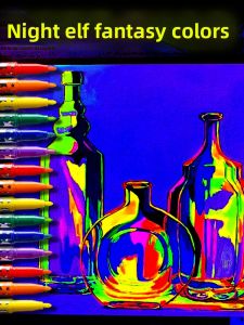 Colorful Glowing Pen Fluorescent Marking Pen DIY Graffiti Painting Creative Luminous Flashing Pen Glow-in-the-dark Highlighter