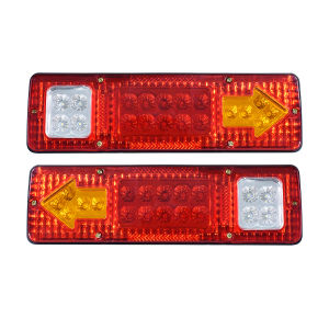 2Pcs LED taillights turn signals brake lights and reversing lights suitable for trucks buses tractors lorries pickups and RVs