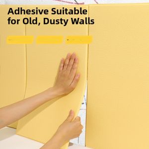 Thickened Self Adhesive 3D Wall Stickers Soft Pack Waterproof Moisture Proof Bedroom Old Wall Renovation Decorative Wall Paper