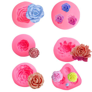 1PC 3D Beautiful Roses Silicone Mold DIY Chocolate Cake Decorating Tools Fondant Wedding Cake Decoration Flowers Soap Mold