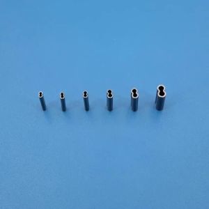 ICERIO 100pcs 6 Sizes Black Double Barrel Copper Sleeves for Mono Steel Wire Crimps Tube Connectors For Saltwater Fishing Rigs