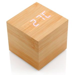 JTL Mini Digital LED Wooden Cube Alarm Clock DZZ-2