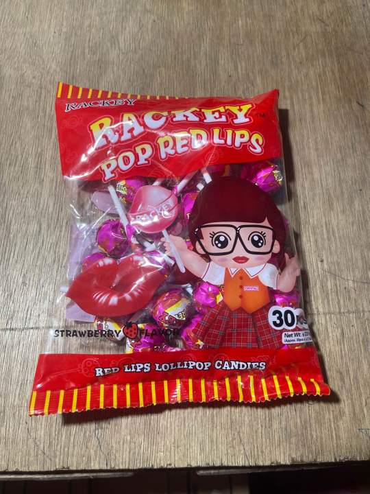 Rackey Pop Red Lips lollipop
