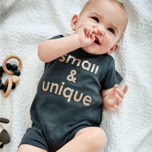 INS Baby Short Sleeved Romper British Newborn Summer Clothes Boneless Onesie Hundred Days Jumpsuit Jumpsuit