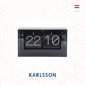 Karlsson Wall/Table clock Boxed Flip acrylic black  [Ready Stock] Flip Clock Table clock Modern Luxury for Living Room Home Decor