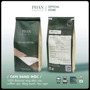 Cà phê ROBUSTA KON TUM nguyên chất rang mộc vị đắng đậm mạnh mẽ hậu ngọt pha phin pha máy - Phan Coffee