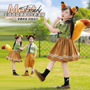 Girl Nick Zootopia Fox Tail Cos Costume Halloween Performance Costume Girl Disney Princess Dress