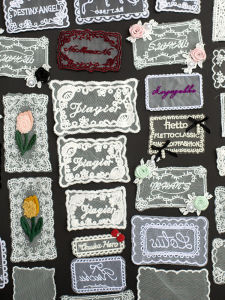 Hand Embroidery Cotton Lace Patch Grid Diamond Pocket DIY Home Sewing Accessories Fabric Stickers MAMASA Pure Color Pattern