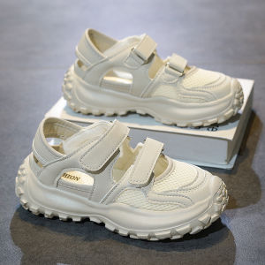 Childrens Summer Breathable Sports Shoes Girls Water-Resistant Mesh Head Hollow out Single Net Casual Footwear Summer 2024