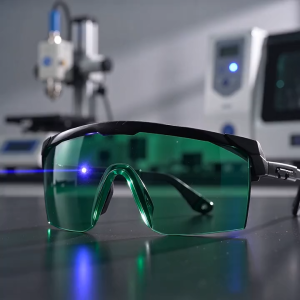 Q-BAIHE Kính an toàn laser 400nm-450nm Tím đèn la-ze xanh dương kính bảo vệ od5 + bảo vệ mắt cho 405nm 445nm khắc laser UV chữa