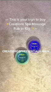 Creations Spa Essentials 10g Massage Rub Ointment – Soothing Small Rub for Headache Dizziness Body Aches & Stress Relief Relaxing Aromatherapy Balm Pocket-Size Healing Ointment for Daily Comfort