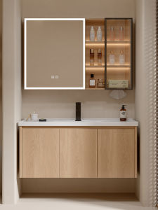 LANKASI | Natural Wood Colored Honeycomb Aluminum Bathroom Vanity