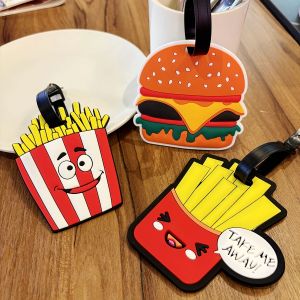 1pc/3pcs Potato Chip Burger Luggage Tag Hanging Sign Name Tag for Business Travel Luggage Suitcase Airport Anti-Loss ID Plate Na