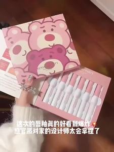 【COD】 Lip Glaze Set Box Lipstik Pink Bear Lipcream Korean Lipstick Matte Velvet Liptint Lip Gloss Tahan Lama-💞Margot
