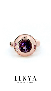 LENYA แหวนพลอยอเมทิสต์ เสริมความสงบใจ มีสติ มั่งคั่ง ขนาด 8 มิล ตัวเรือนเงินแท้925 ชุบพิงค์โกลด์