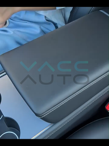VACC AUTO Center Console Armrest Cover TPE Trim Black OR White For Tesla Model Y Juniper 2025-2027 Car Accessories