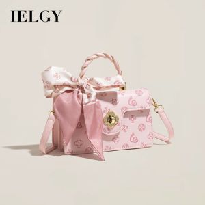 Ielgy túi đựng tài liệu nữ chất lượng cao trang trí khăn quàng cổ lụa túi đeo chéo vuông